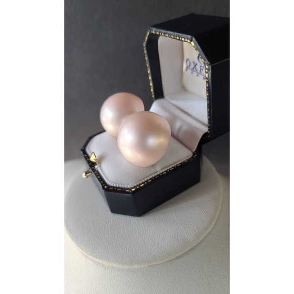 Iridescent Pink Dome Clip-on Earrings - Picture 3 of 10